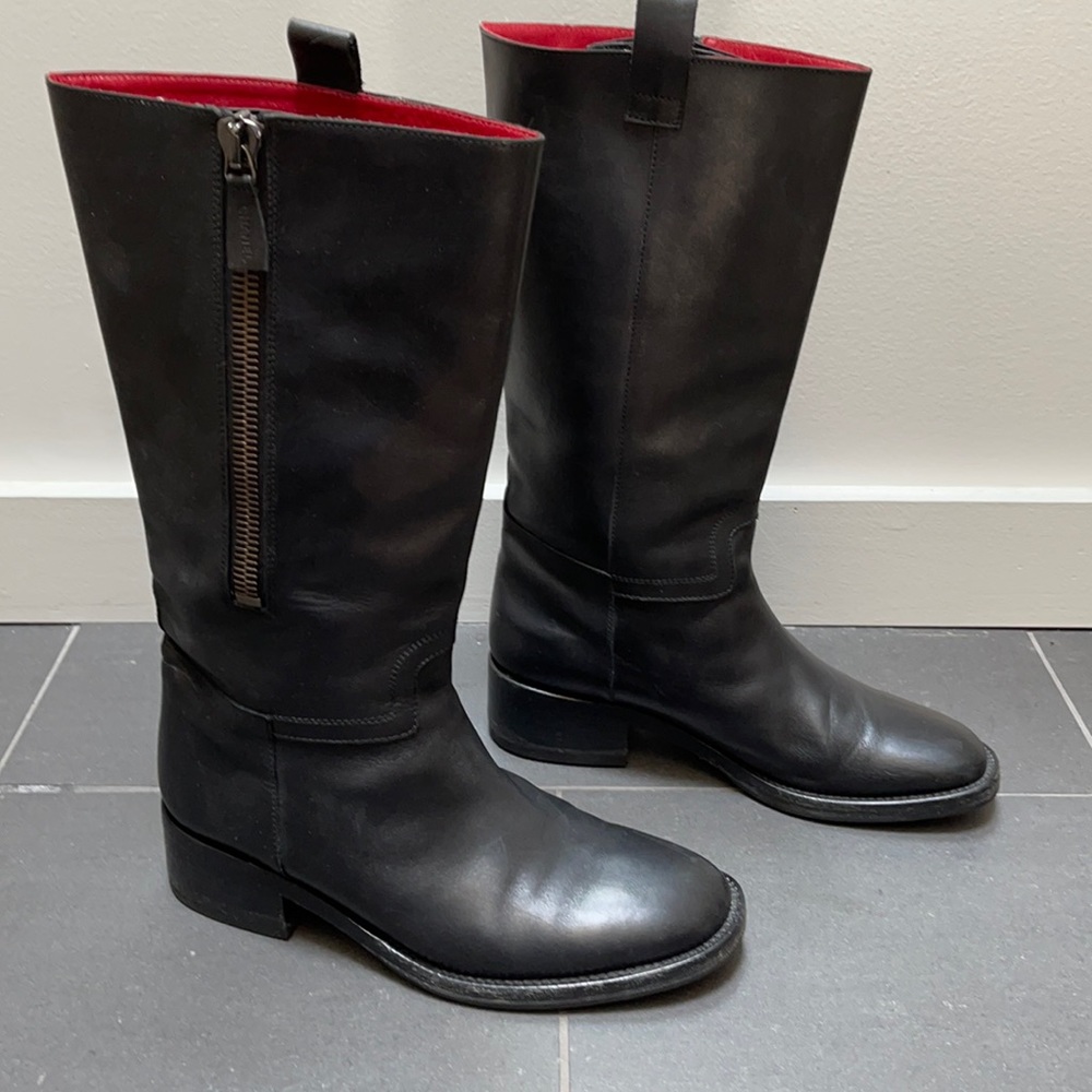 Authentic Chanel Leather Mid-calf boots size 11